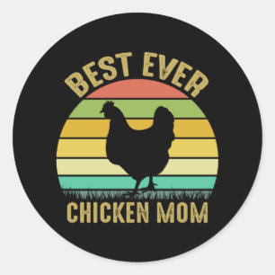 Chicken Art Beste Mama für Hühner Runder Aufkleber