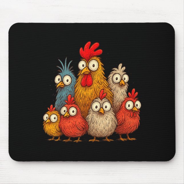 Chicken Art Crazy Chicken For Men Women Kid Boy Fa Mousepad (Vorne)