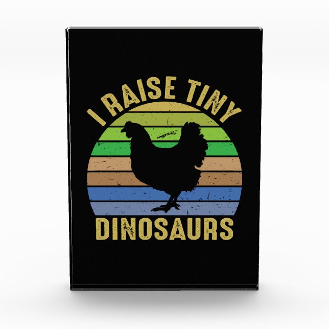Chicken Art I Raise Tiny Dinosaurs Fotoblock (Vorderseite)