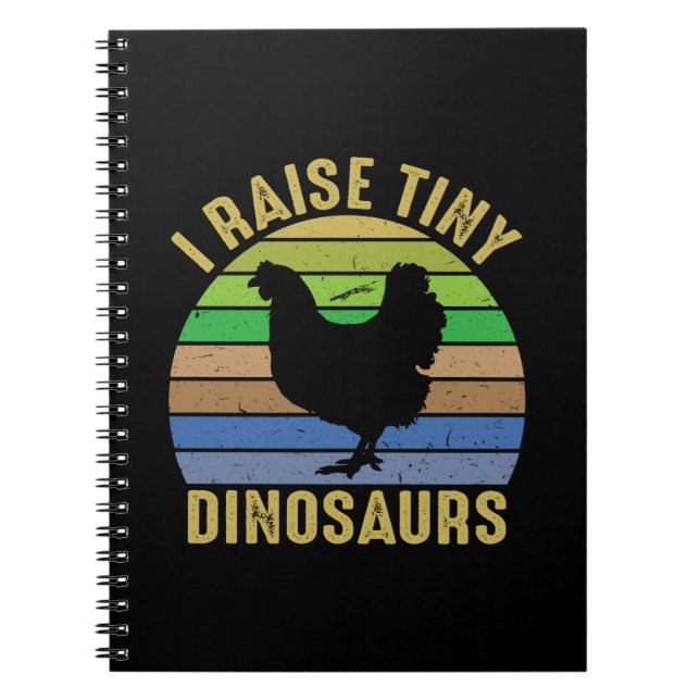 Chicken Art I Raise Tiny Dinosaurs Notizblock (Vorderseite)