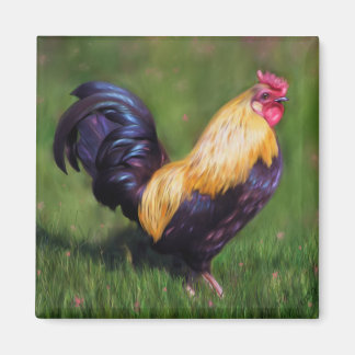 Chicken Art Stuart Bantam Rooster Magnet