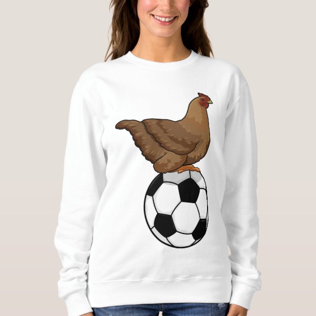 Chicken at Soccer Sports Sweatshirt (Vorderseite)