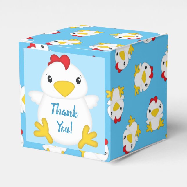 Chicken Baby Shower Blue Boy Geschenkschachtel (Vorderseite)
