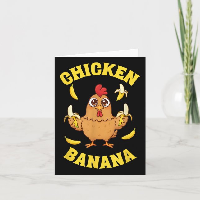 Chicken Banana Funny Karte (Vorderseite)
