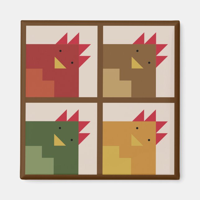 Chicken Barn Quilt Magnet (Vorne)