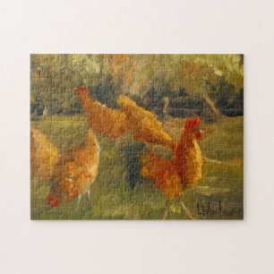 Chicken Barnyard Original Malerei Herausforderung