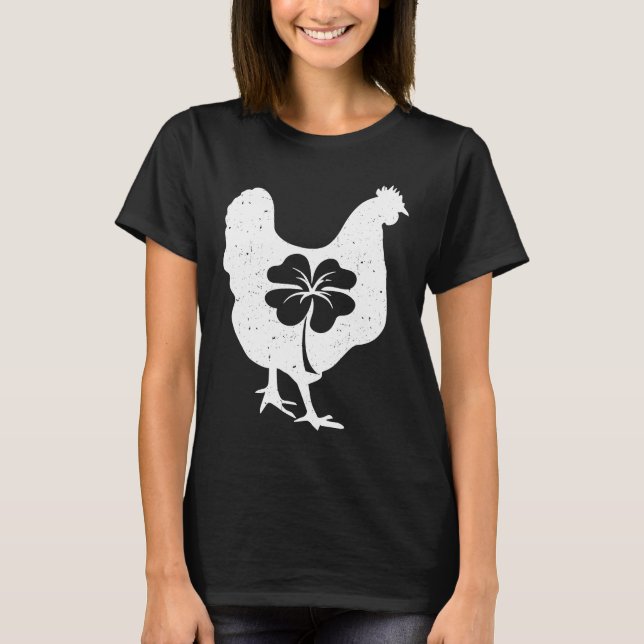 Chicken Bird Hen Kleeblatt St Patricks Day Saint P T-Shirt (Vorderseite)