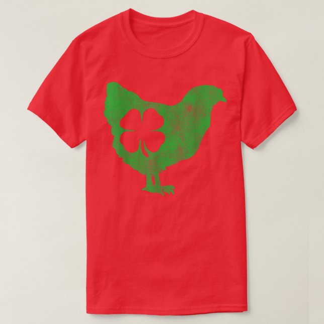 Chicken Bird Hen Kleeblatt St T-Shirt (Design vorne)