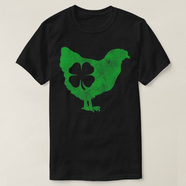 Chicken Bird Hen Kleeblatt St T-Shirt (Design vorne)