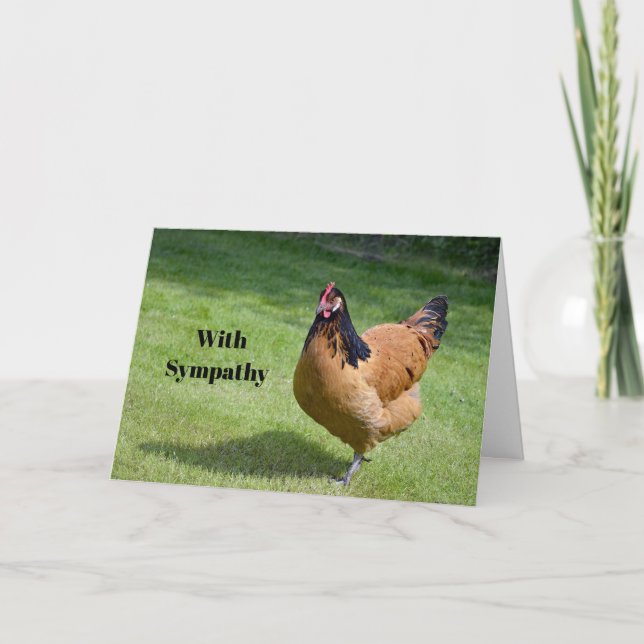 Chicken Black and Gold Vorwerk Foto Beileid Karte (Vorderseite)
