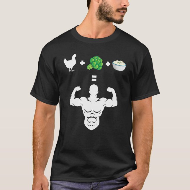Chicken Broccoli Rice Bodybuilder Fun Broccoli Lov T-Shirt (Vorderseite)