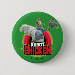 Chicken Character Logo Button