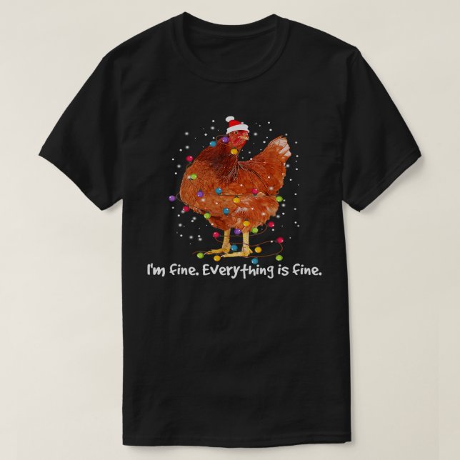 Chicken Chicken Weihnachten Lichter Im schönen all T-Shirt (Design vorne)