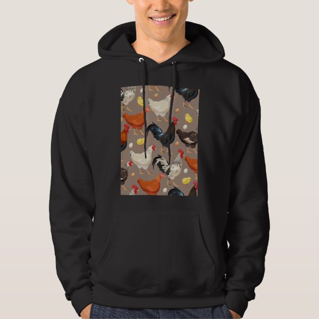 chicken colorfull pattern Active  Hoodie (Vorderseite)