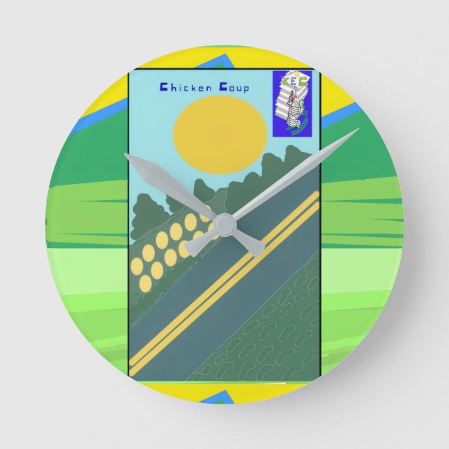 Chicken Coup  Runde Wanduhr (Vorderseite)