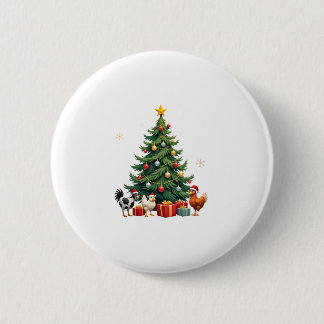Chicken Cow Goat Horse Farm Animal Farmer Christma Button