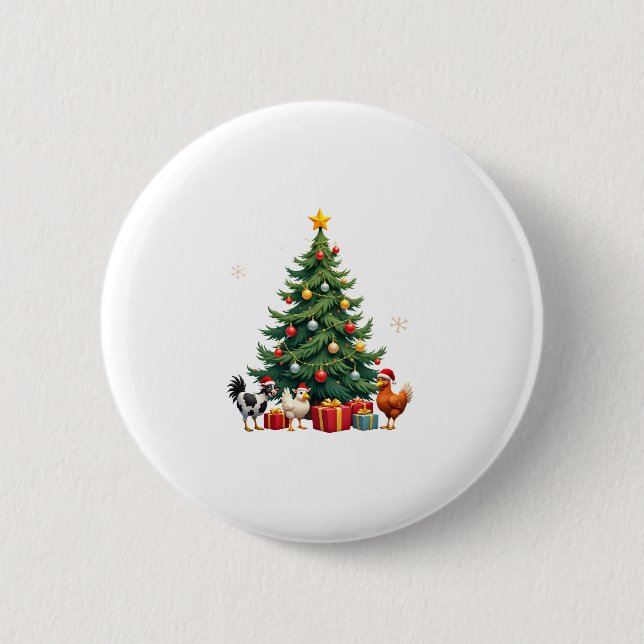 Chicken Cow Goat Horse Farm Animal Farmer Christma Button (Vorderseite)