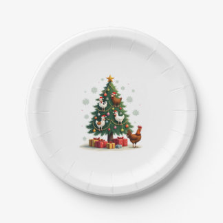 Chicken Cow Goat Horse Farm Animal Farmer Christma Pappteller