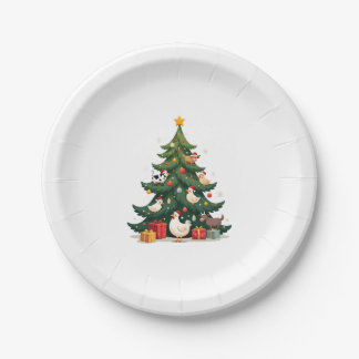 Chicken Cow Goat Horse Farm Animal Farmer Christma Pappteller