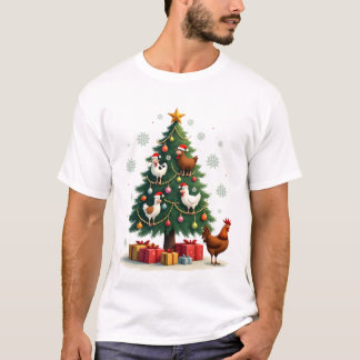 Chicken Cow Goat Horse Farm Animal Farmer Christma T-Shirt