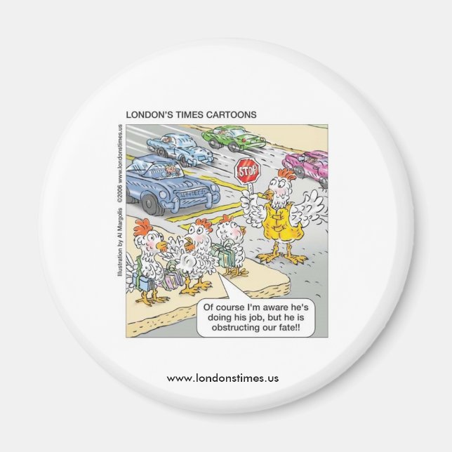 Chicken Crossing Road Funny Novelty Magnet (Vorne)