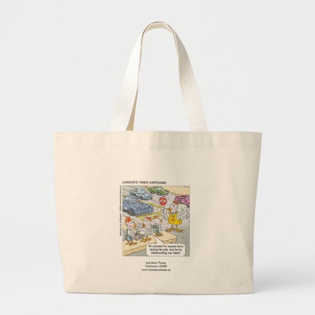 Chicken Crossing Road Funny Tove Bag Jumbo Stoffbeutel (Vorne)