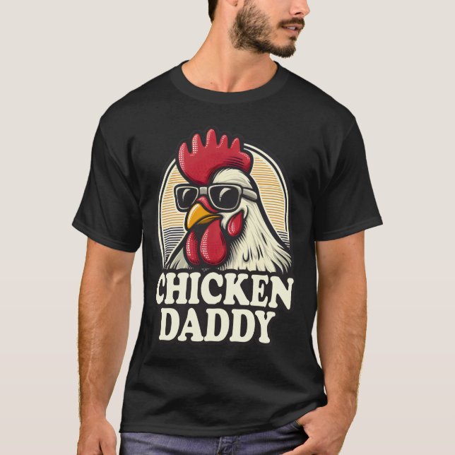 Chicken Daddy Funny Bauer Rooster Vintag T-Shirt (Vorderseite)