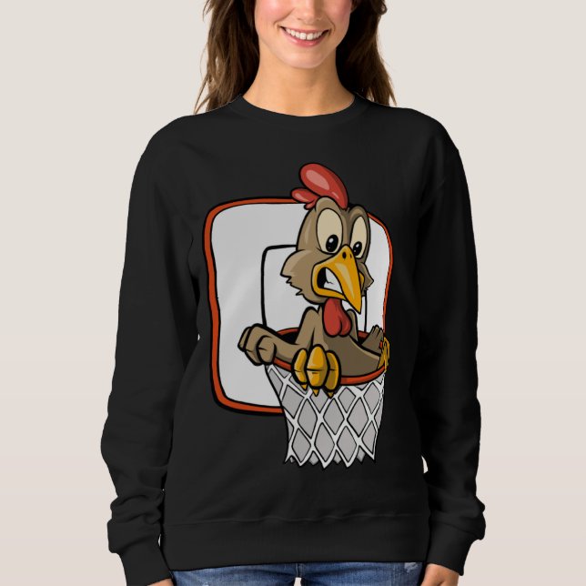 Chicken Dunking Basketball Sweatshirt (Vorderseite)