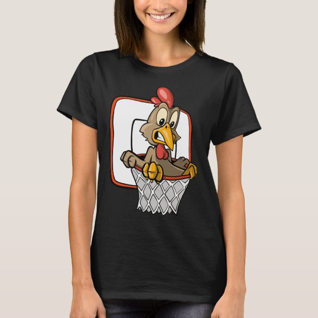 Chicken Dunking Basketball T-Shirt (Vorderseite)