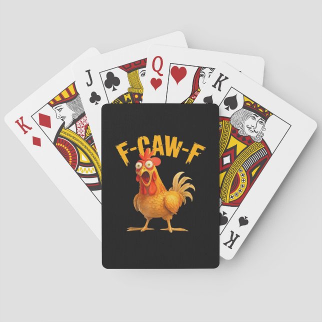 Chicken F-Caw-F Classic Cool Unique Spielkarten (Rückseite)