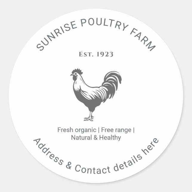 Chicken Farm  Runder Aufkleber (Vorderseite)