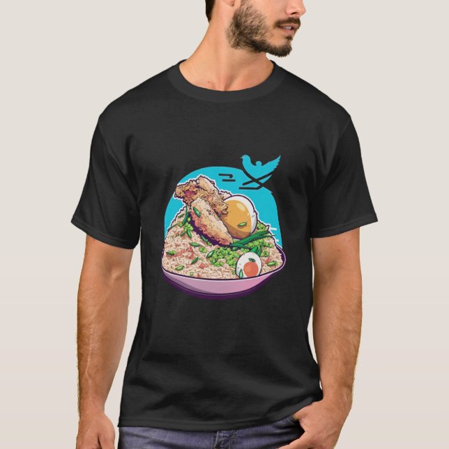 Chicken Fried Rice Vaporwave Style Aesthetic T-Shirt (Vorderseite)
