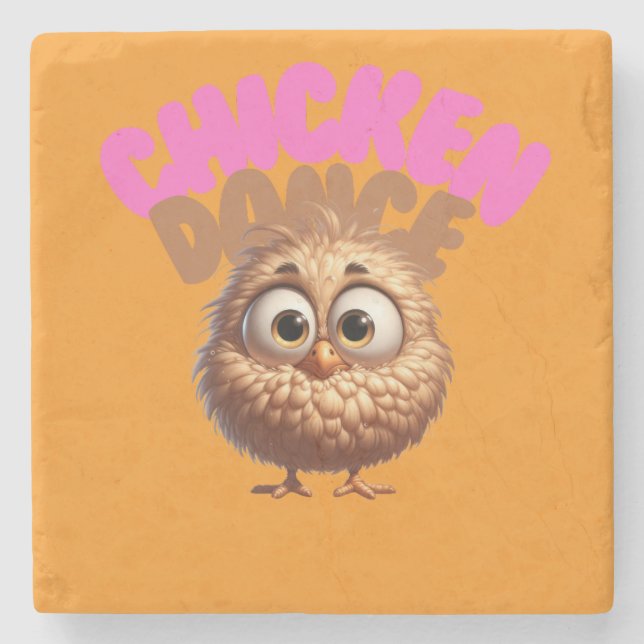 Chicken Fun Stone Untersetzer (Vorderseite)
