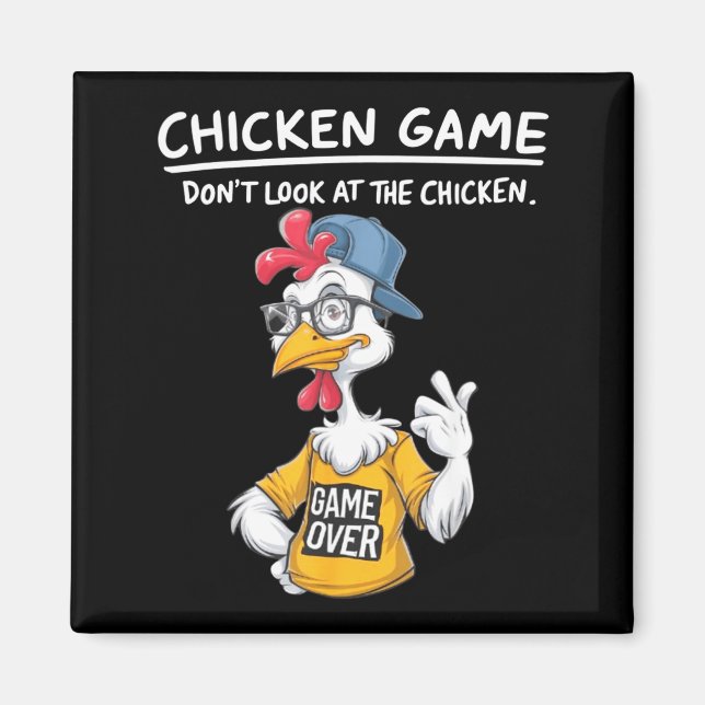 Chicken Game Humorous Family Tee - Uni-adults &amp Magnet (Vorne)