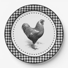 Chicken Gingham Pappteller