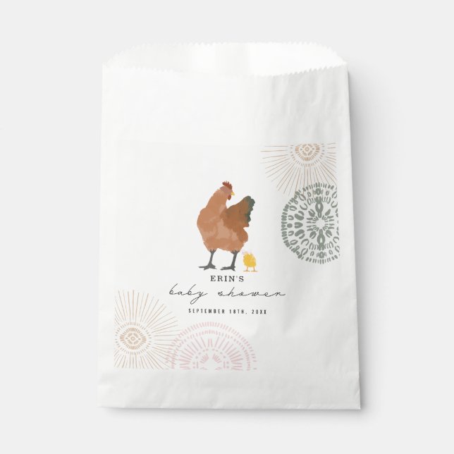 Chicken Girl Baby Duschkick Geschenktütchen (Vorderseite)