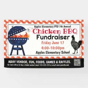 CHICKEN GRILLEN Fundraiser PTO PTA Church Banner