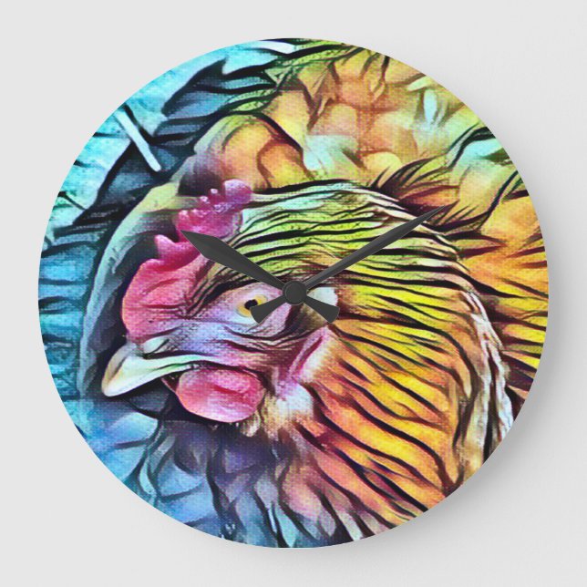 CHICKEN GROßE WANDUHR (Vorderseite)