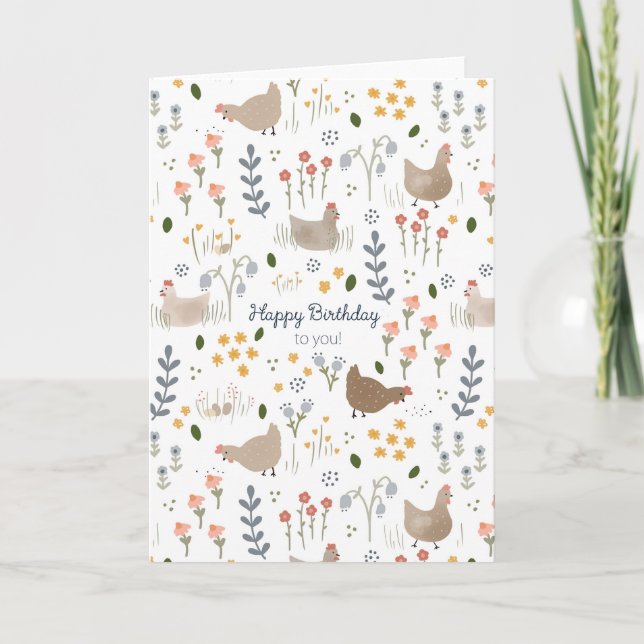 Chicken Happy Birthday Grußkarte Karte (Vorderseite)