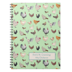 Chicken Happy Pattern light green Notizblock