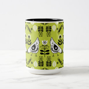 Chicken Hen Folk Zweifarbige Tasse