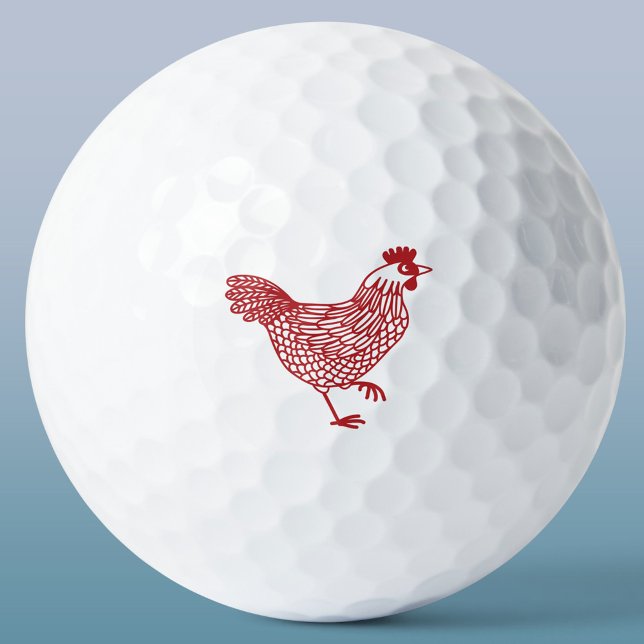 Chicken Hen Golfball (Chicken hen poultry golf ball)