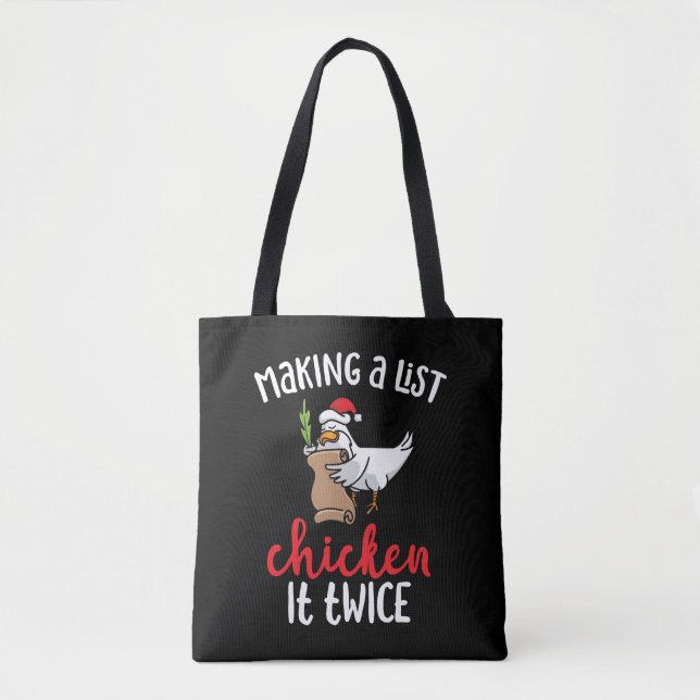 Chicken It zweimal Funny Chicken Weihnachtsdesign Tasche (Vorderseite)