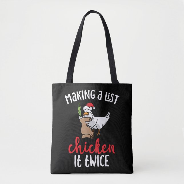 Chicken It zweimal Funny Chicken Weihnachtsdesign Tasche (Vorderseite)