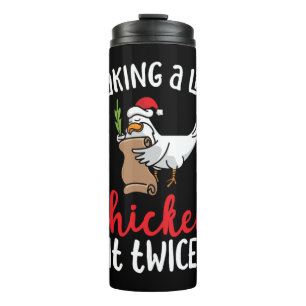 Chicken It zweimal Funny Chicken Weihnachtsdesign Thermosbecher
