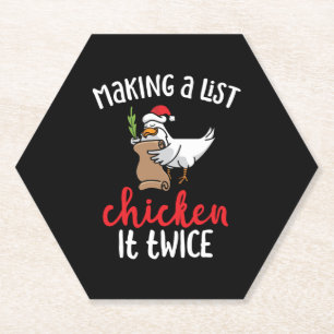 Chicken It zweimal Funny Chicken Weihnachtsdesign Untersetzer