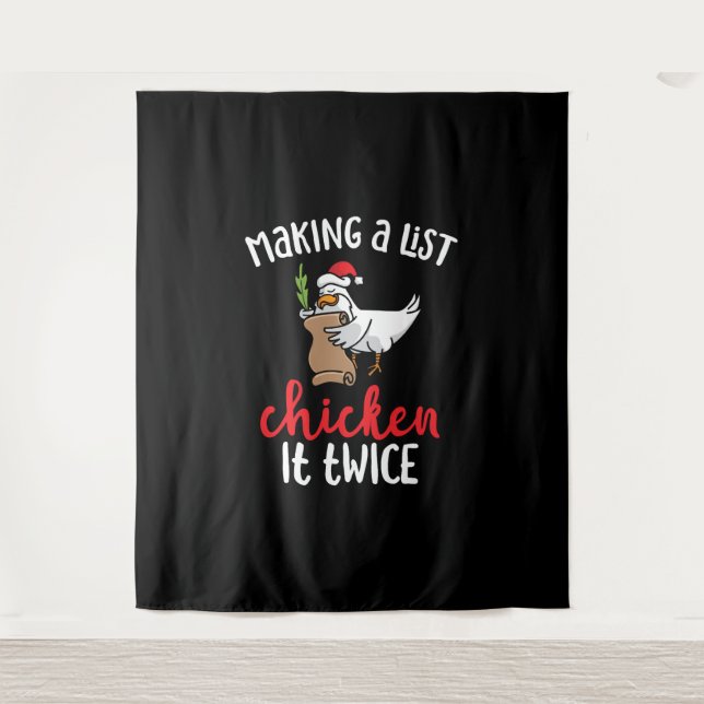 Chicken It zweimal Funny Chicken Weihnachtsdesign Wandteppich (Vorderseite)
