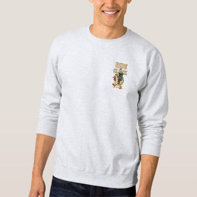 Chicken Jockey Besticktes Sweatshirt (Vorderseite)