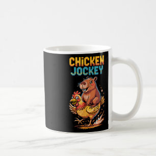 Chicken Jockey Capybara liebt Pixel Art Gamer Fun Kaffeetasse