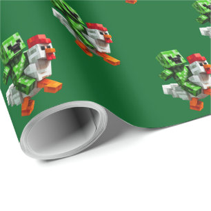 Chicken Jockey Funny Gaming Block Party Geschenkpapier